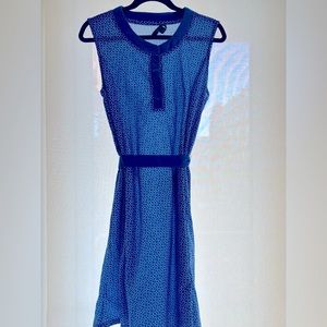 New, never worn knit Blue/White sleeveless dress
